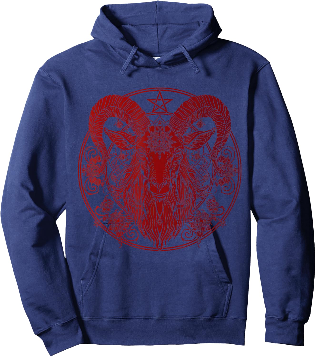 Baphomet Goat Pentagram Satanist Halloween Metal Head Hoodie - Hoodie | Navy