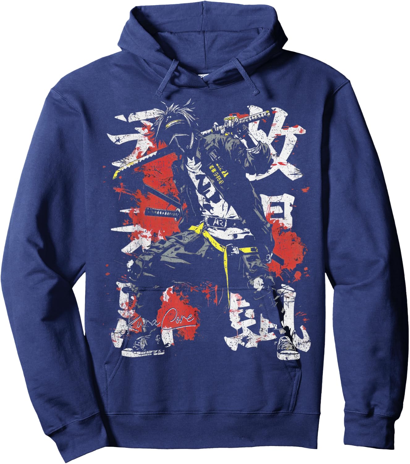 Japan Streetwear Cyberpunk Y2K Techwear Retro Manga Anime Hoodie - Hoodie | Navy