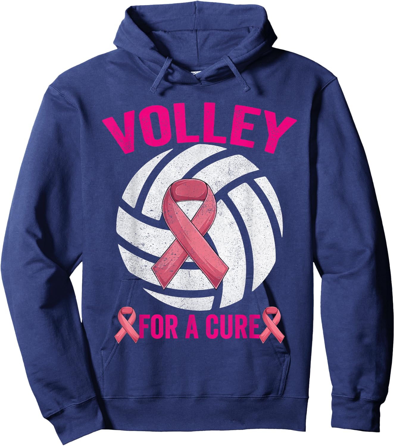 Volley For A Cure Volleyball Breast Cancer Awareness Hoodie - Hoodie | Navy