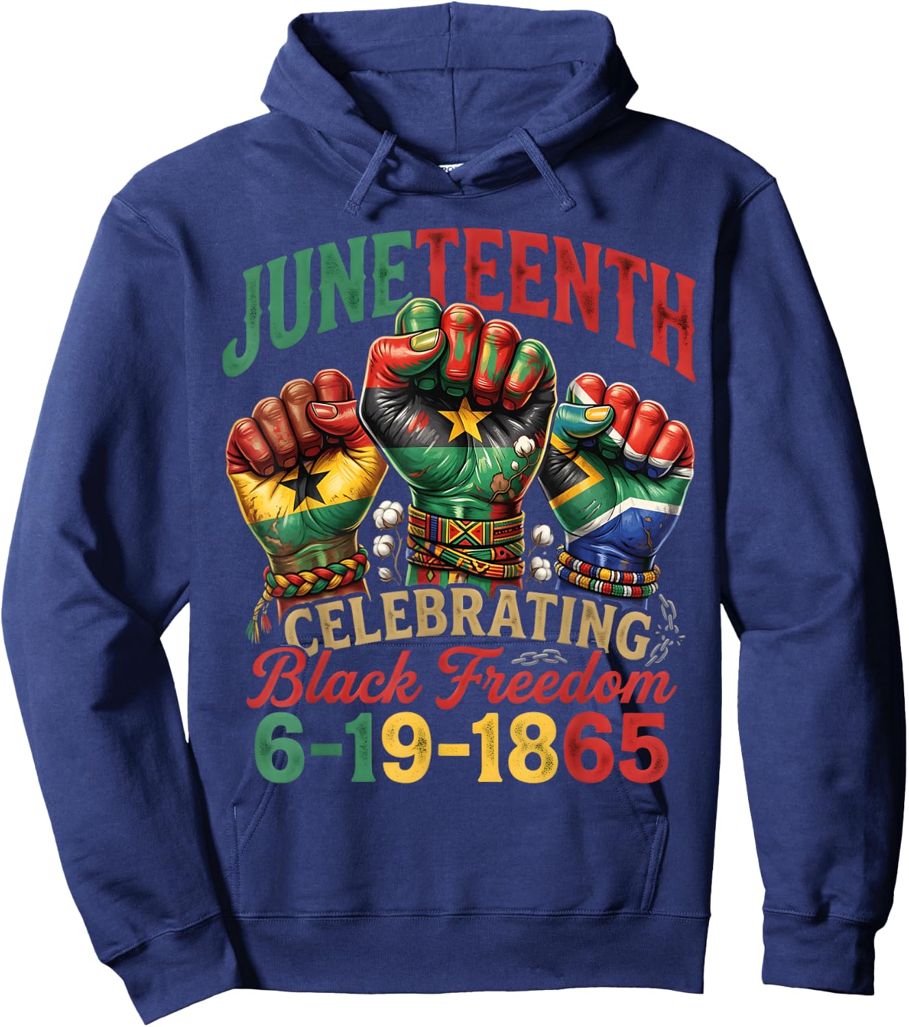 Juneteenth Celebrating Black Freedom Juneteenth 1865 Hoodie - Hoodie | Navy