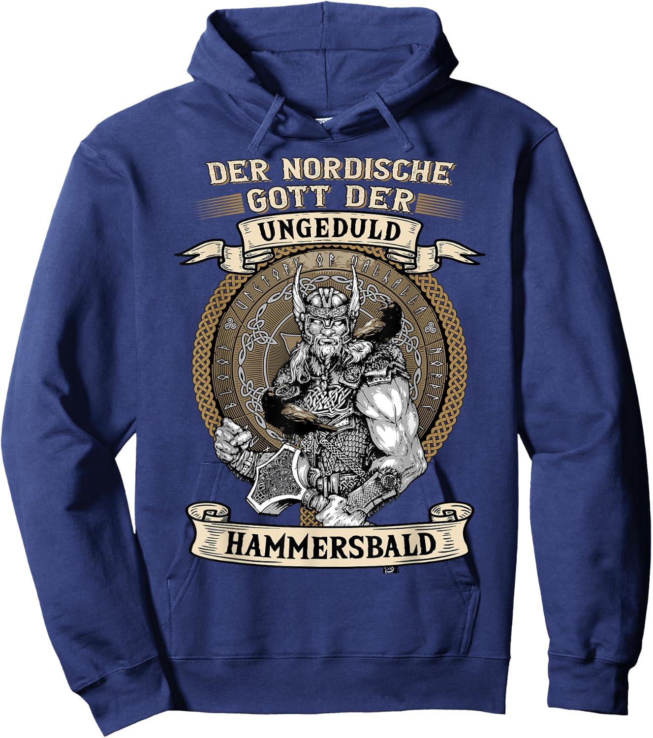 The Nordic God Impatience Hammersbald Viking Black S Hoodie - Hoodie | Navy
