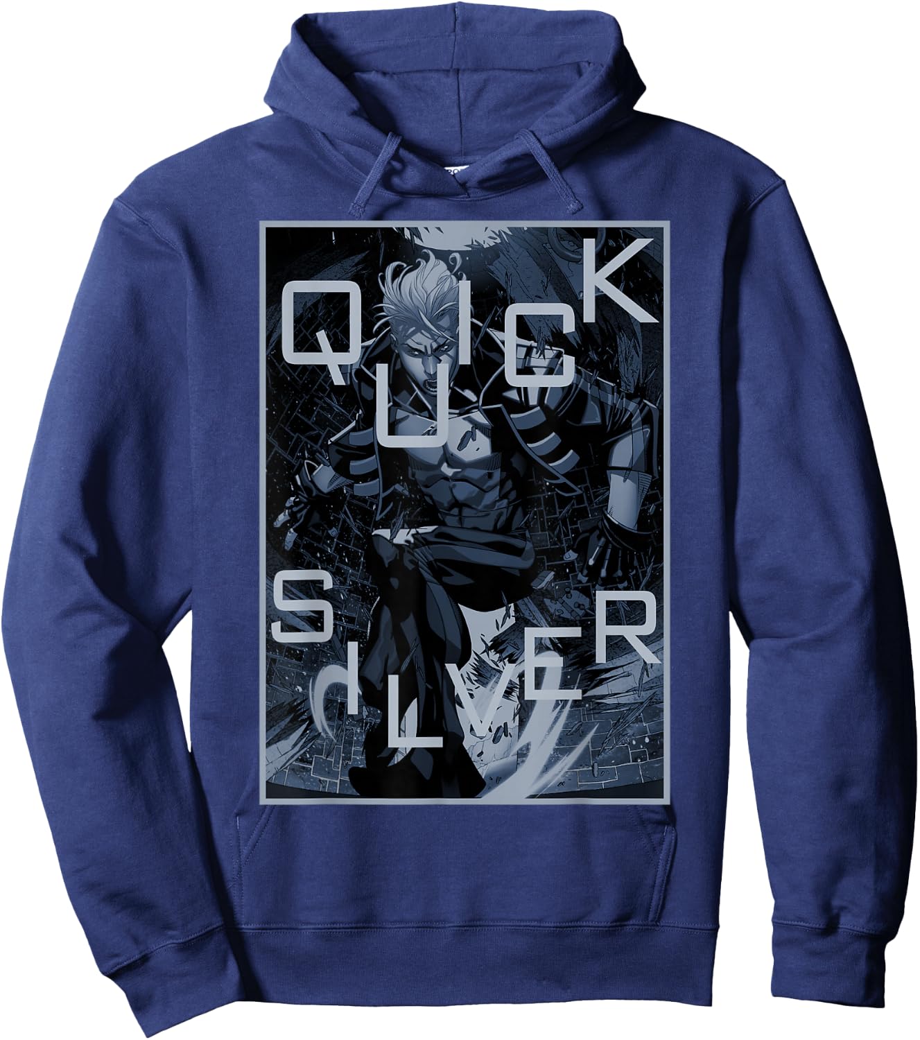 Marvel X-Men Quicksilver The Blink of an Eye Poster Hoodie - Hoodie | Navy