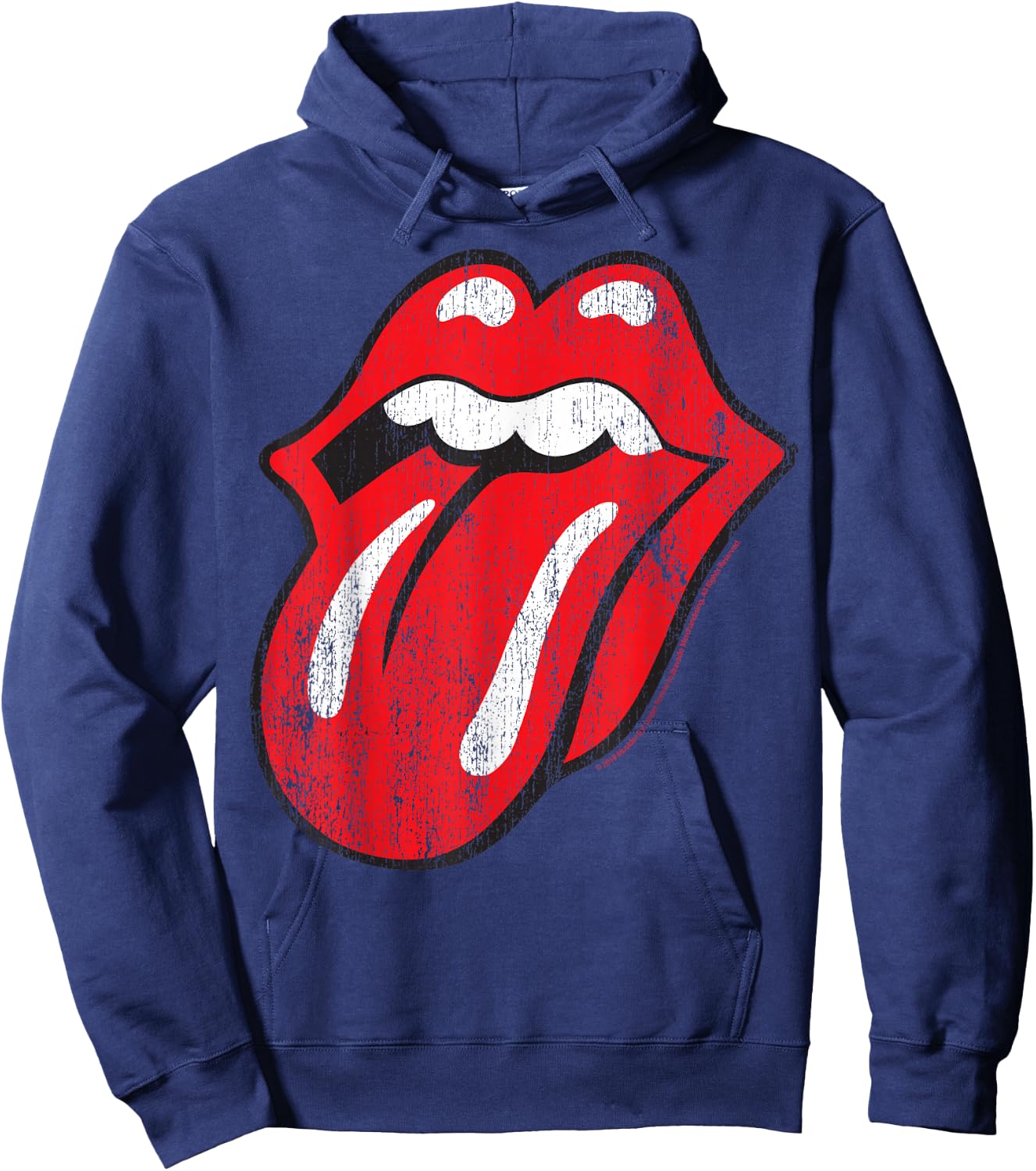 The Rolling Stones Classic Tongue Distressed Hoodie - Hoodie | Navy