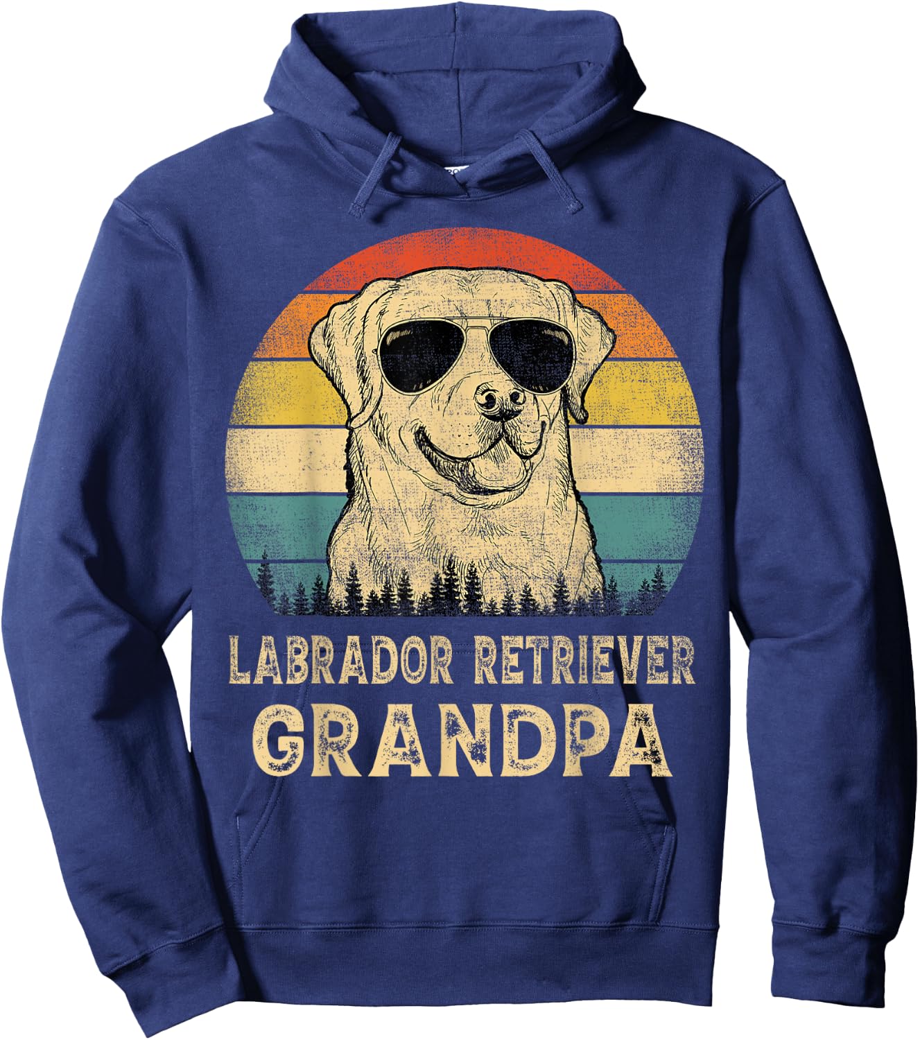 Vintage Labrador Retriever Grandpa Dog Lovers Father's Day Women Hoodie - Hoodie | Navy