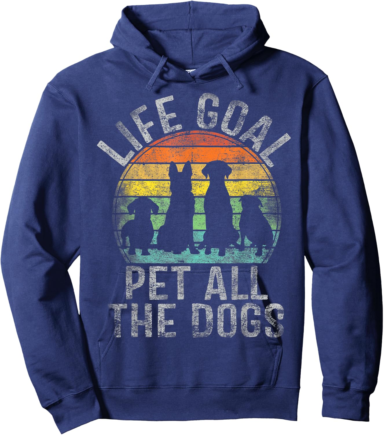 Life Goal Pet All The Dogs Kids Funny Dog Hoodie - Hoodie | Navy