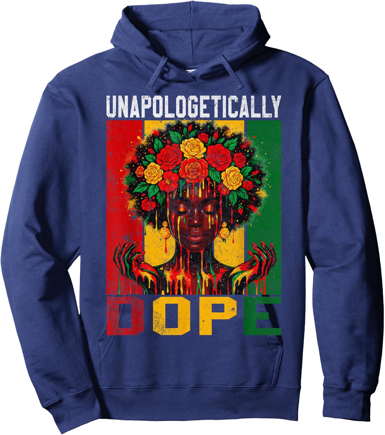 Unapologetically Dope Juneteenth Black Queen Women Girls Hoodie - Hoodie | Navy