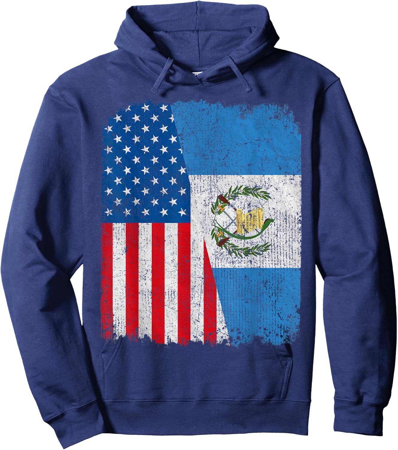 Guatemalan American Flag Half USA Guatemala Root Proud Hoodie - Hoodie | Navy
