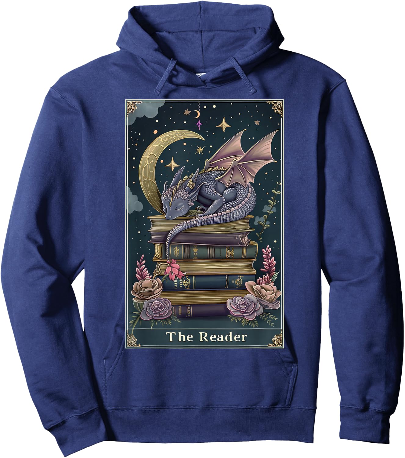 The Reader Tarot Card Book Dragon Romantasy Fantasy Bookish Hoodie - Hoodie | Navy