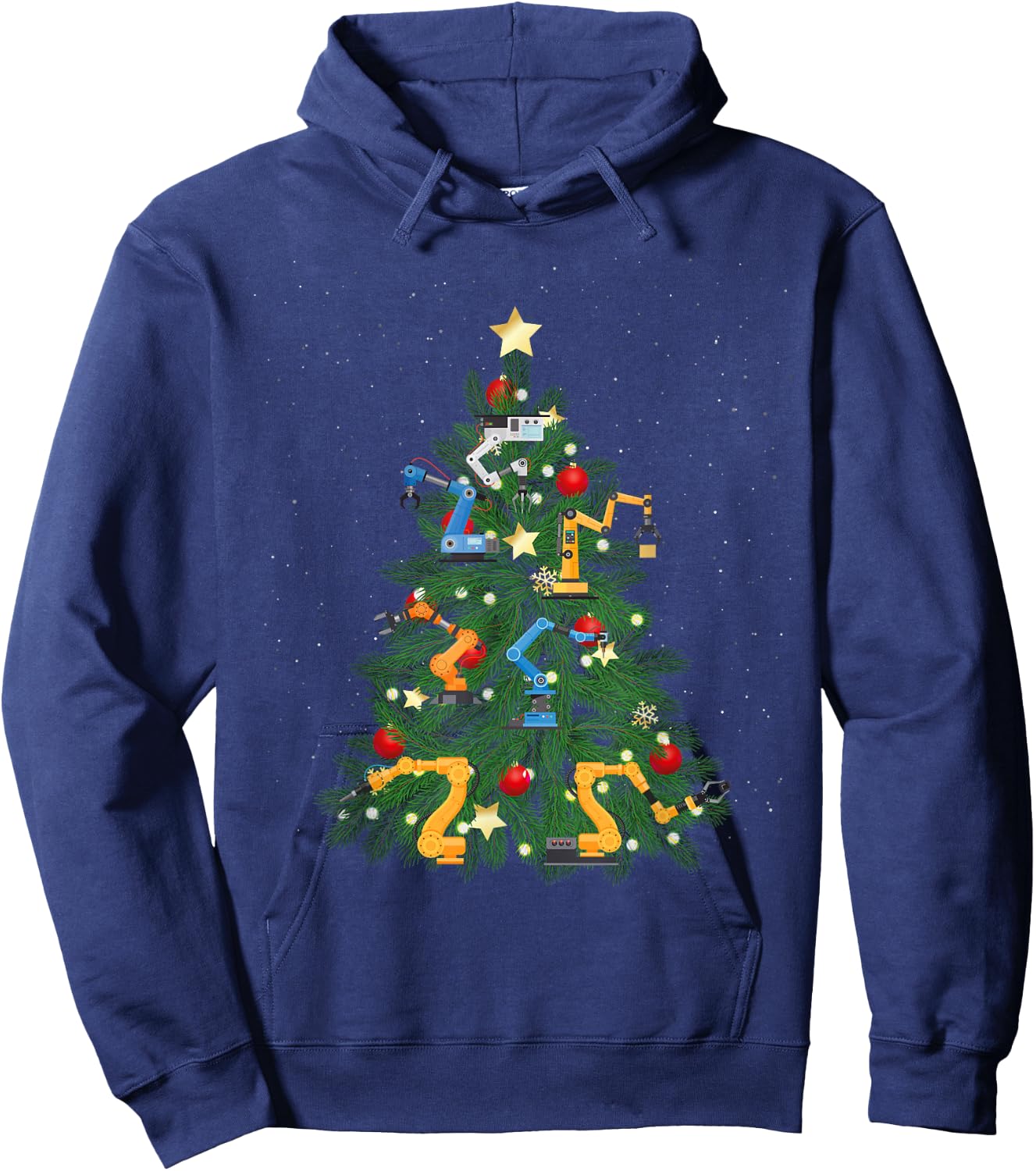 Robot Robotics Engineer Christmas Tree Hoodie - Hoodie | Navy