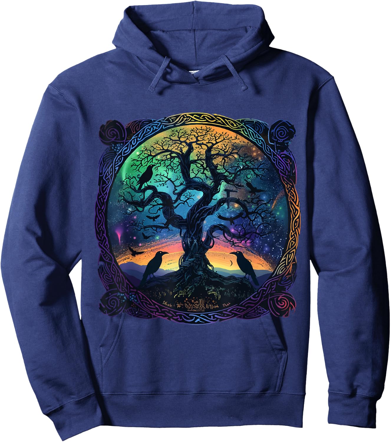 Hugin & Munin Raben Odins Wikinger Baum des Lebens Hoodie - Hoodie | Navy