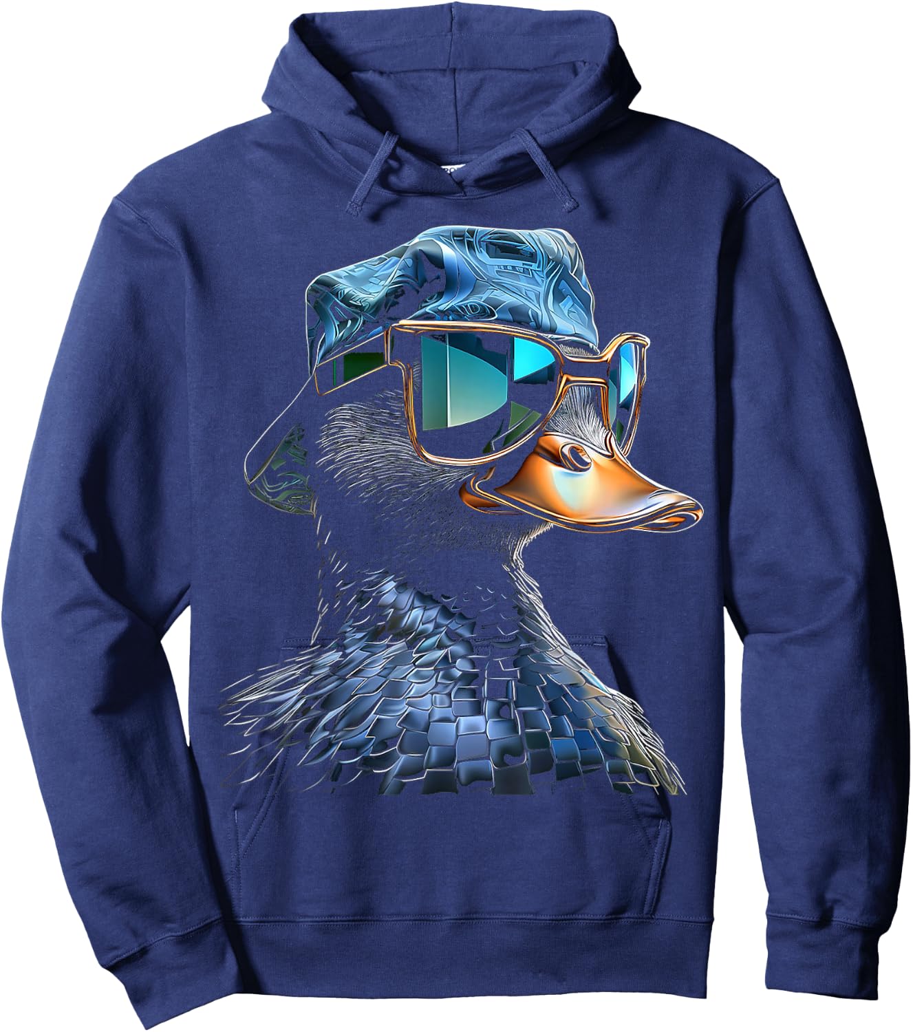 @n!mal Duck Fantasy Pixel Tierkunst Grafik Motiv Ente Schwarz S EU 37.5 Hoodie - Hoodie | Navy