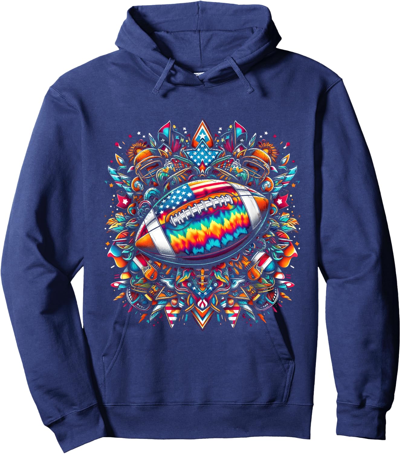 Tie-Dye American Football Hoodie - Hoodie | Navy