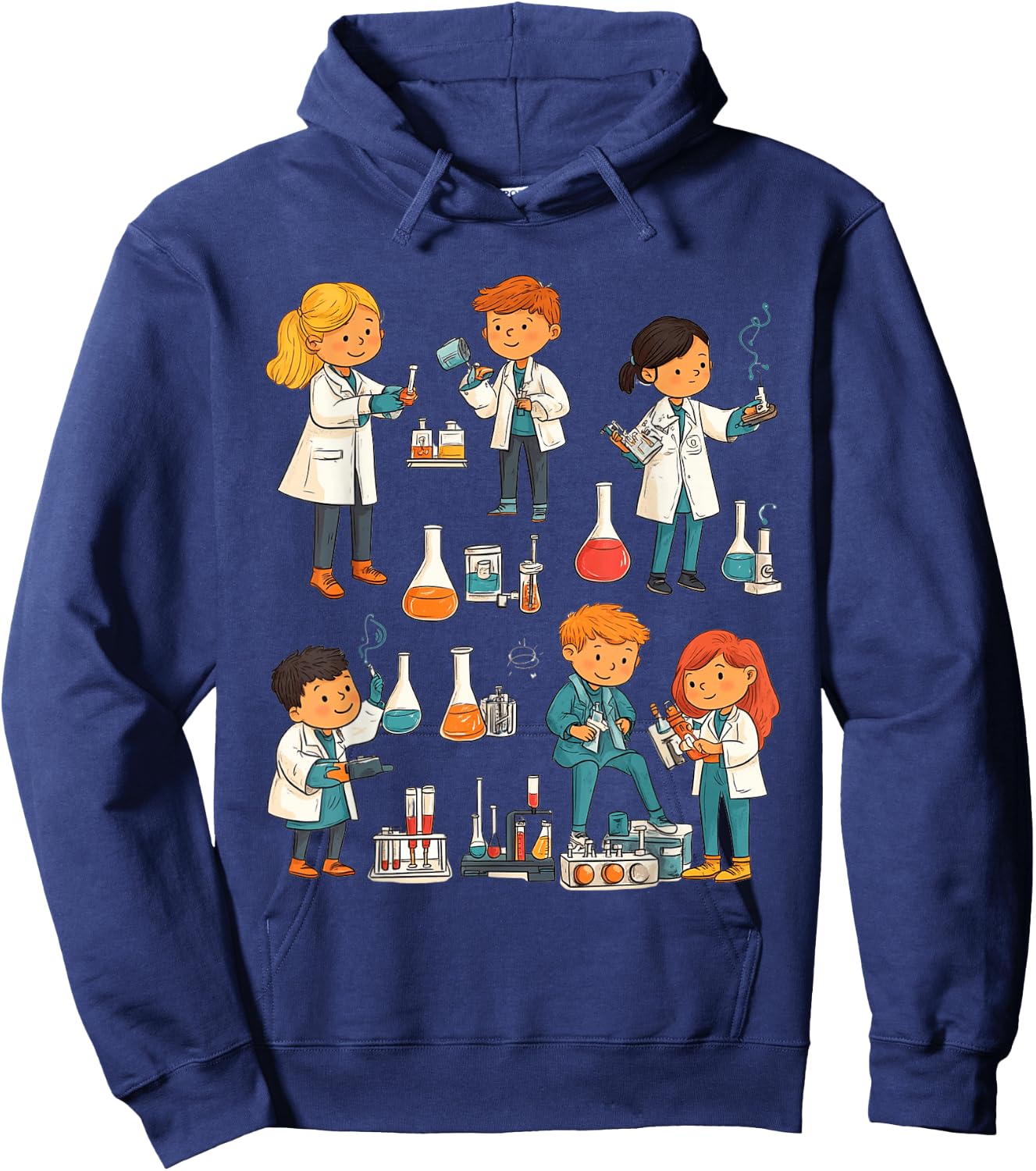 Laboratoire Scientifique Dessin Animé Éducation STEM Hoodie - Hoodie | Navy