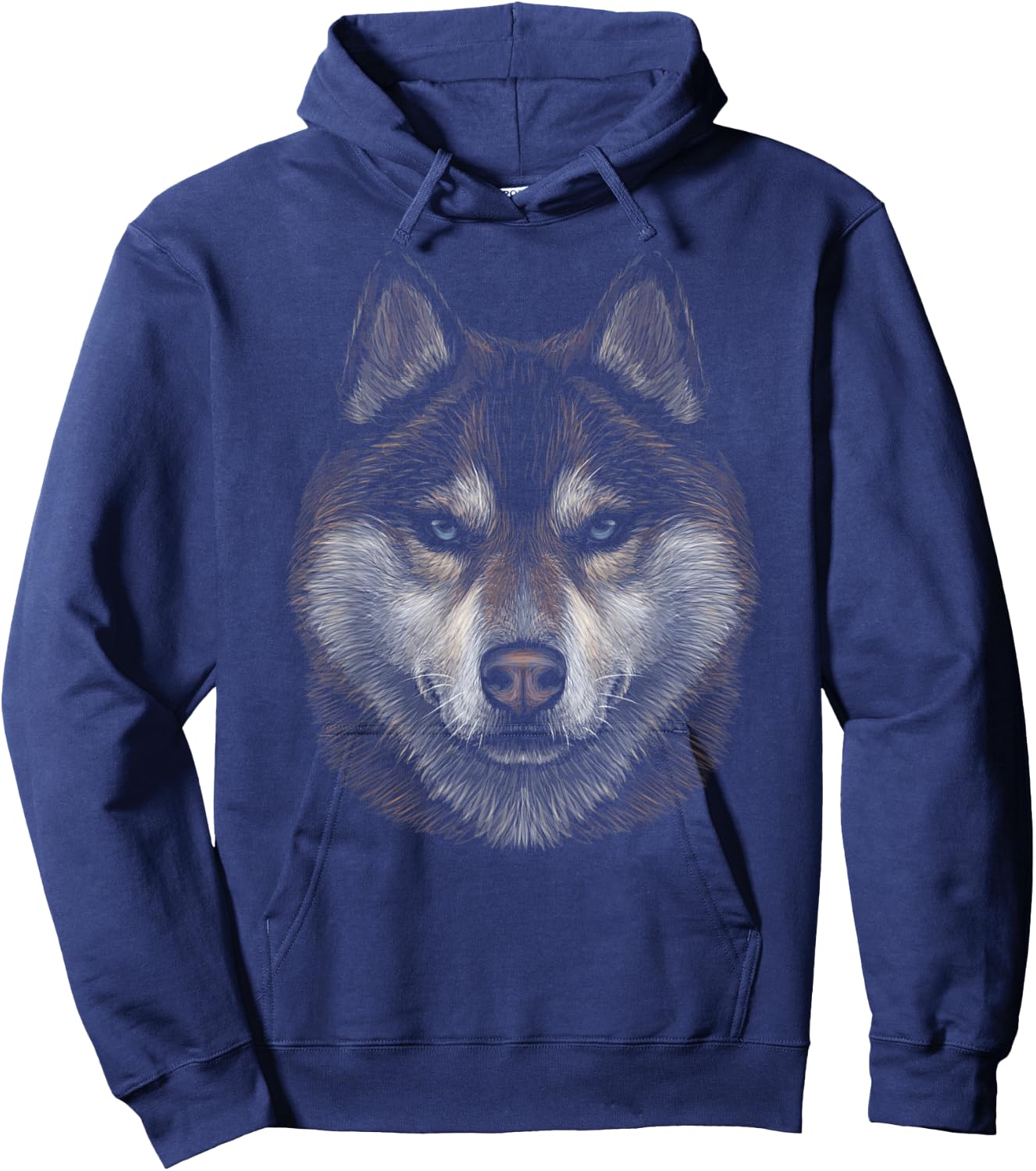 Siberian Husky brown furs blue eyes head art face lovers dog Men Women Kids Hoodie - Hoodie | Navy