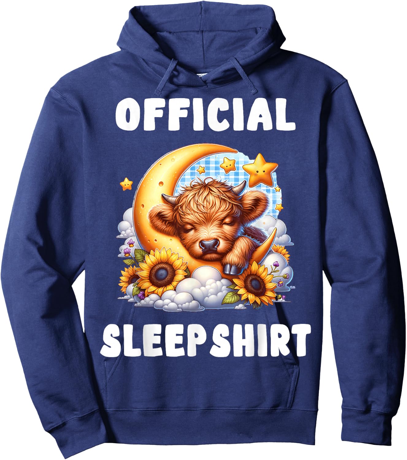 Highland_cow - Official Sleepshirt Pajamas Nightgown Hoodie - Hoodie | Navy