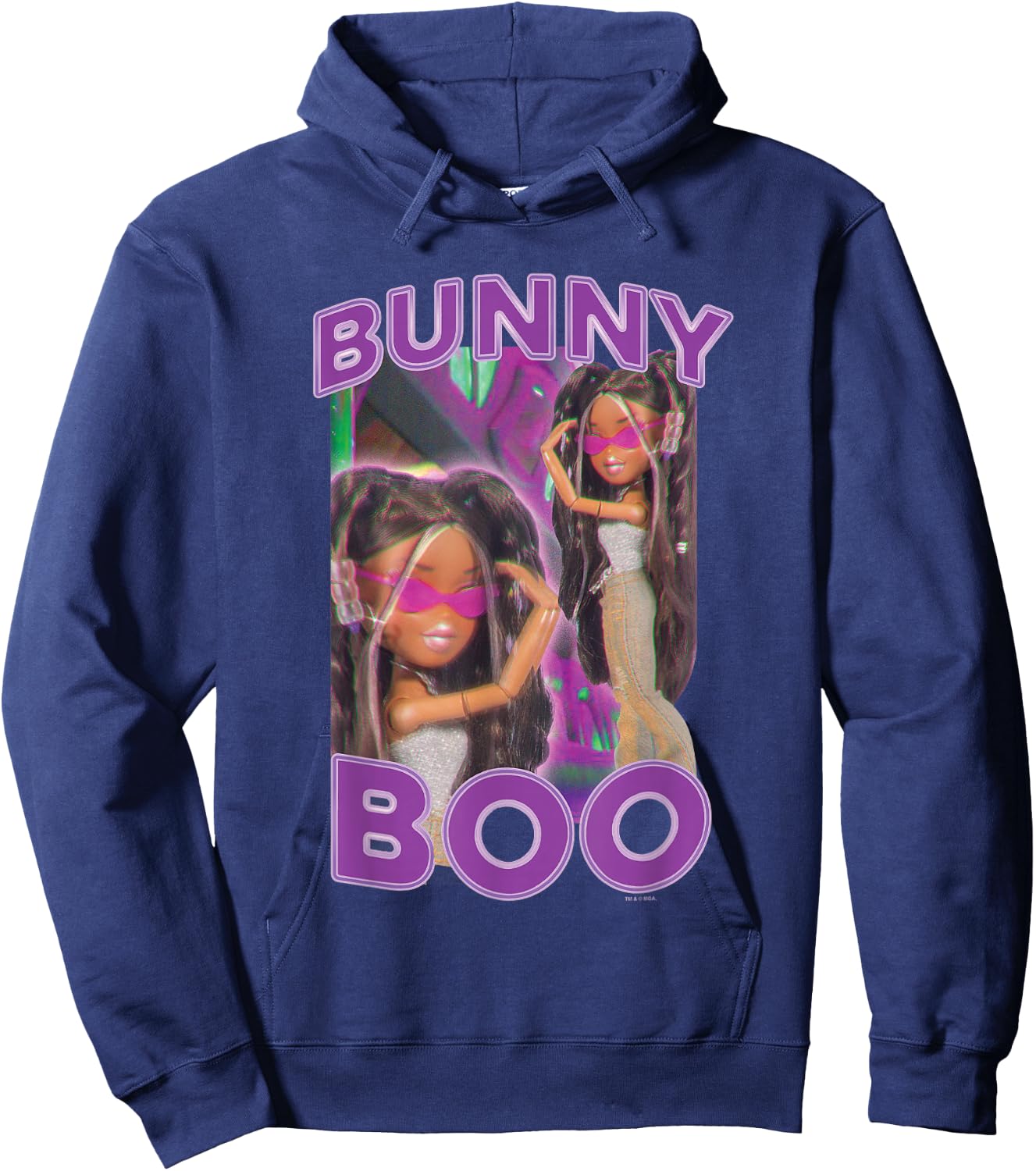Bratz Bunny Boo Sasha Doll Sassy Portrait Vintage Hoodie - Hoodie | Navy