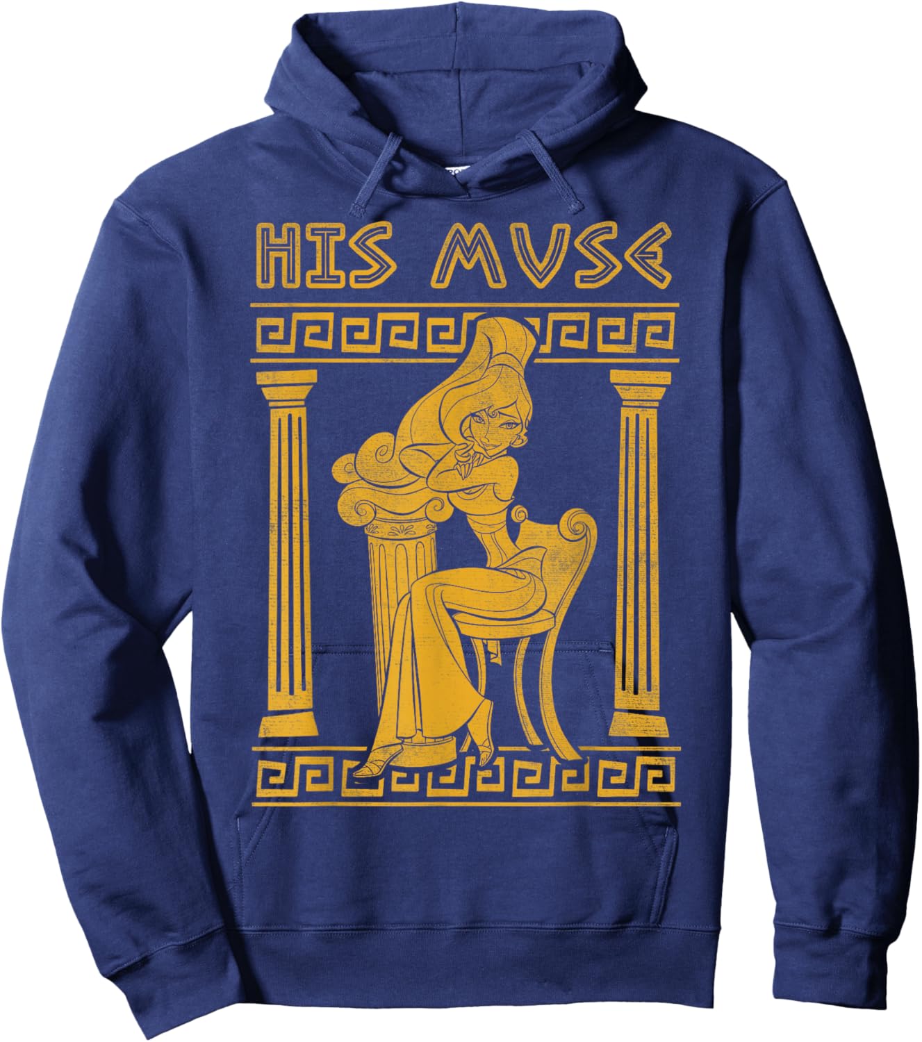 Disney Hercules Valentine's Day Megara His Muse Greece Pose Hoodie - Hoodie | Navy
