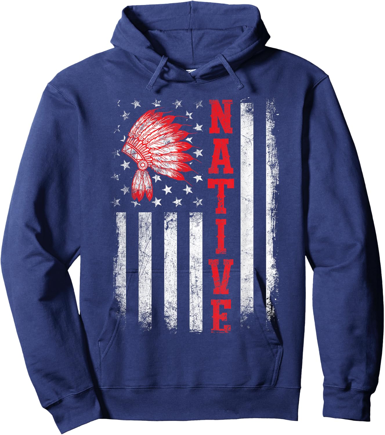 Native - American Day USA Flag Cherokee Indigenous People Hoodie - Hoodie | Navy
