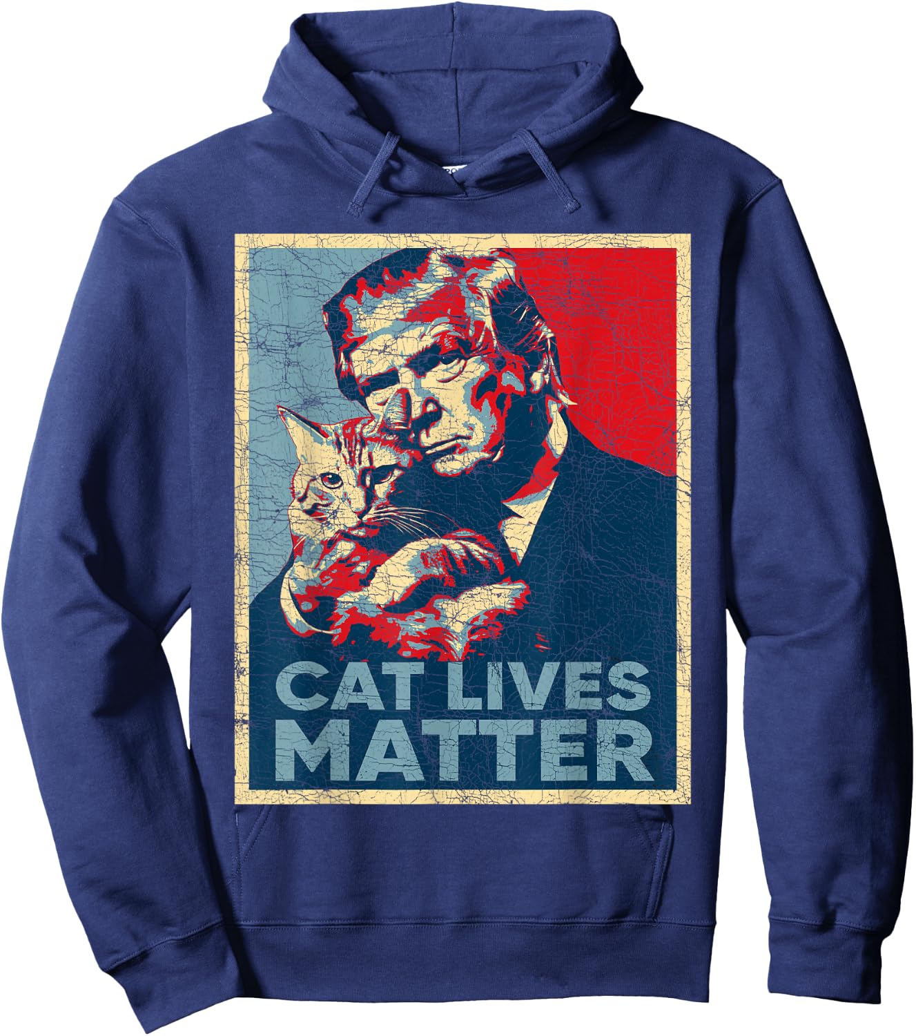 Poster Donald Trump Cats, Cat Lives Matter Trump 2024 Hoodie - Hoodie | Navy