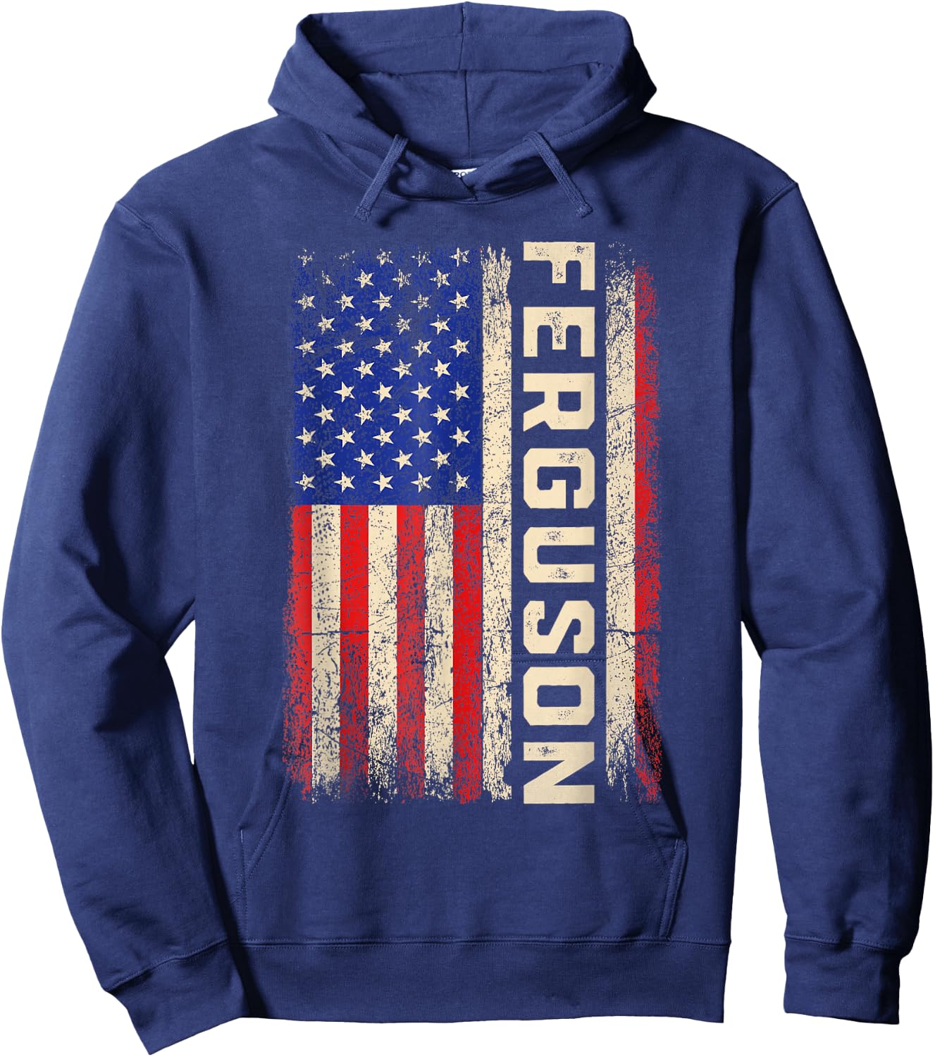 Ferguson Last Name Shirt Ferguson Name American Flag Hoodie - Hoodie | Navy