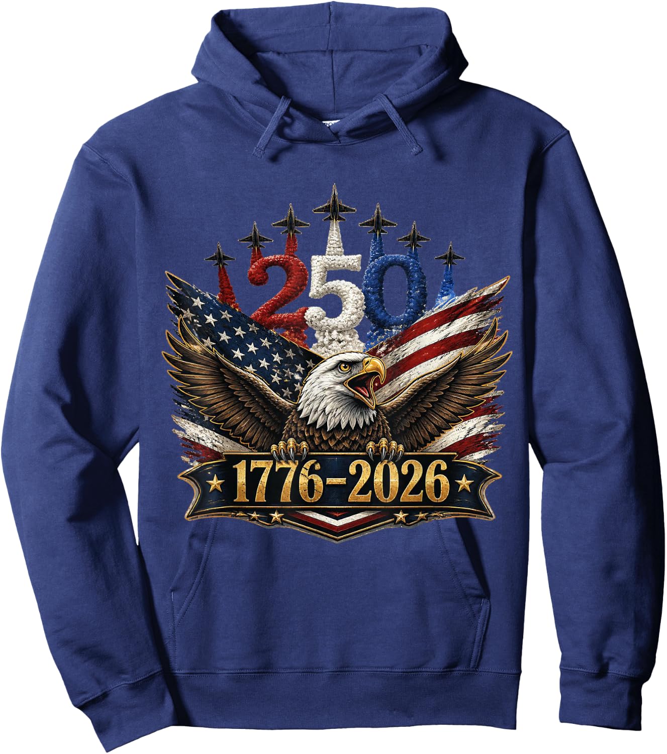 250 Years American 250th USA Patriotic 4th of July Hoodie - Hoodie | Navy