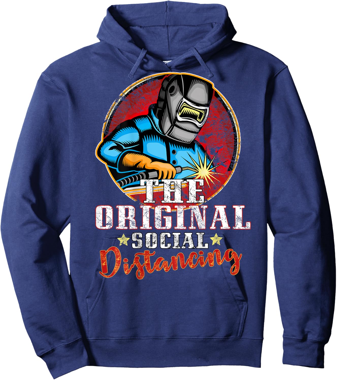 Welder Gift Funny Welding | Art On Back | Dad Man Hoodie - Hoodie | Navy