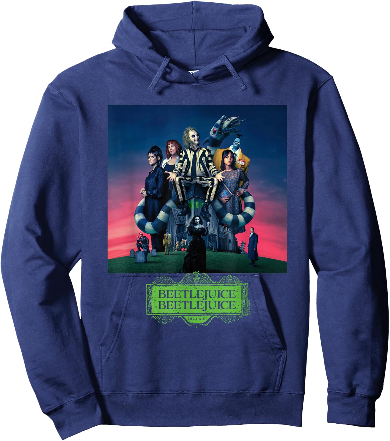 Beetlejuice Gangs All Here , Black, S Hoodie - Hoodie | Navy