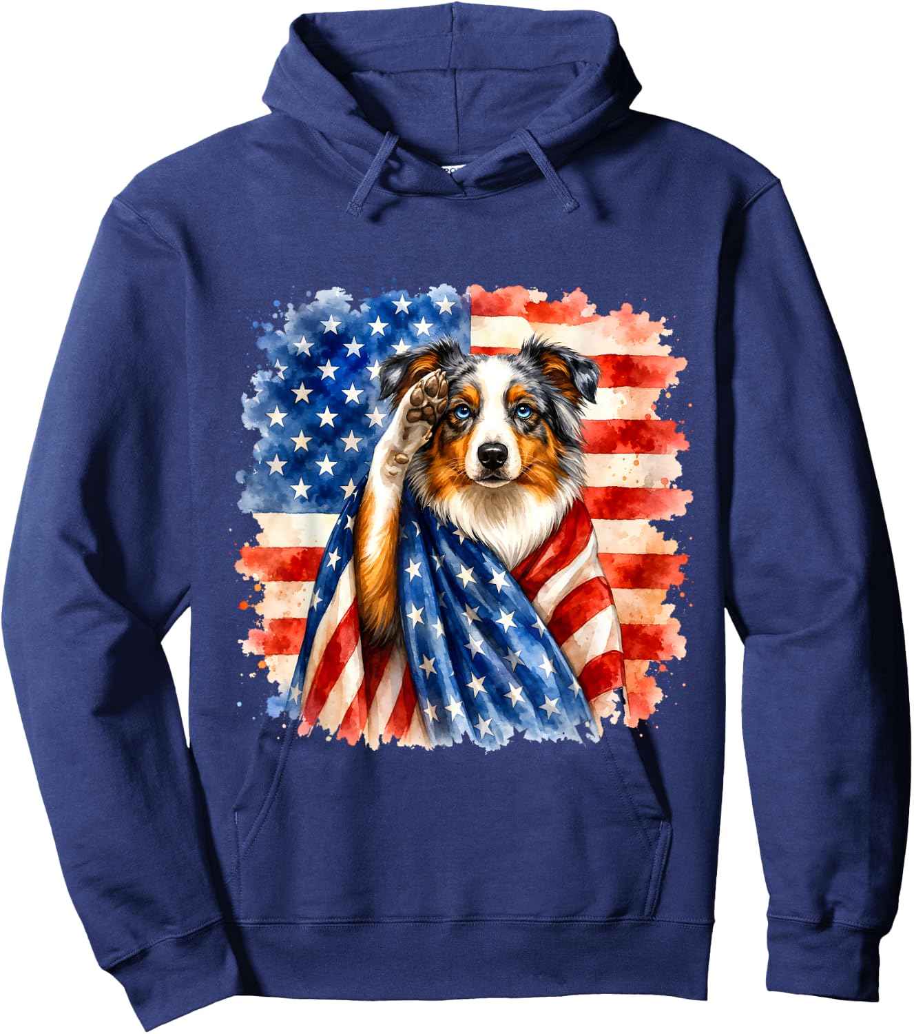 Vintage Australian Shepherd Patriot Hoodie - Hoodie | Navy