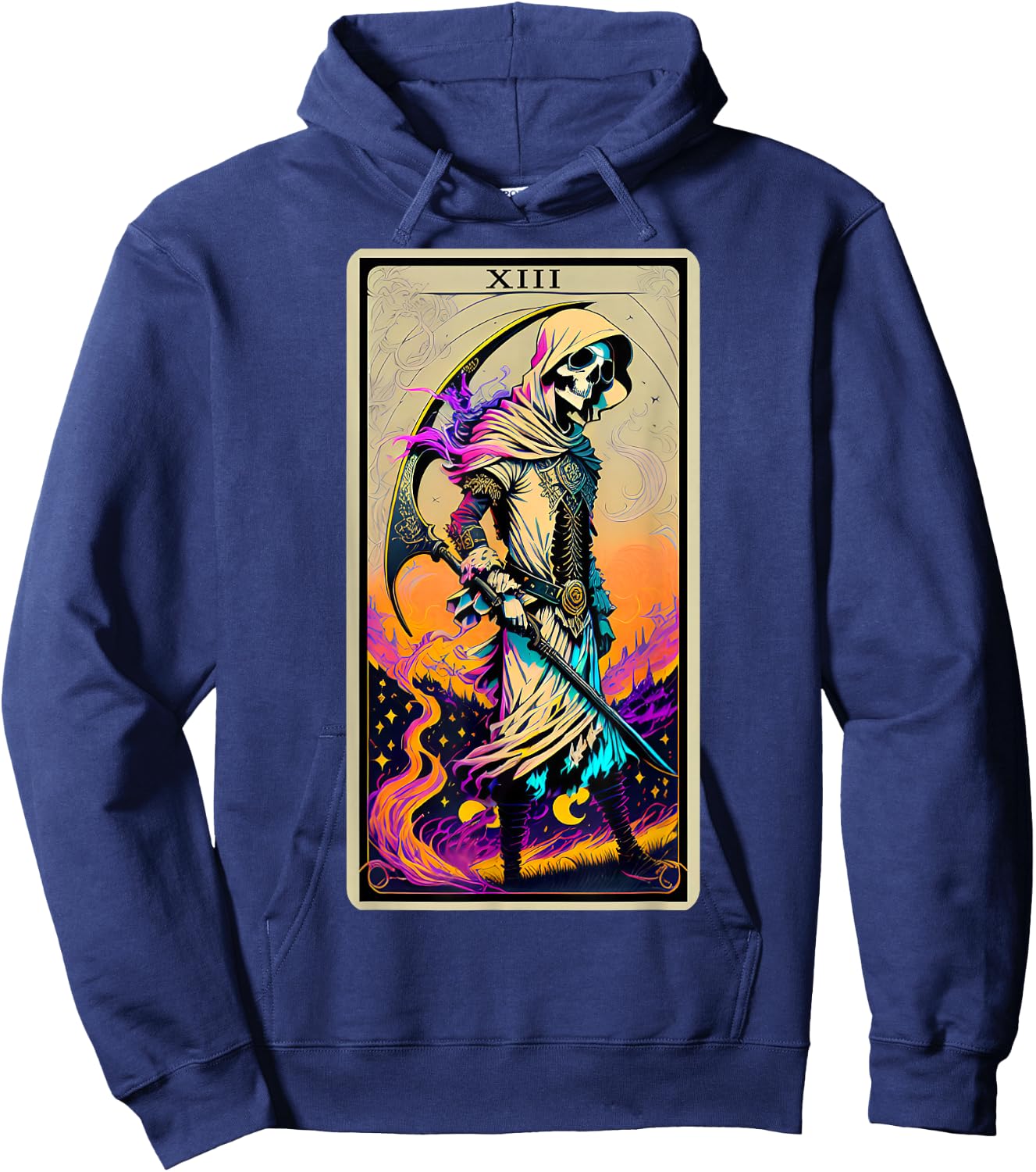 La Mort (Death) Tarot Inspired Art Hoodie - Hoodie | Navy