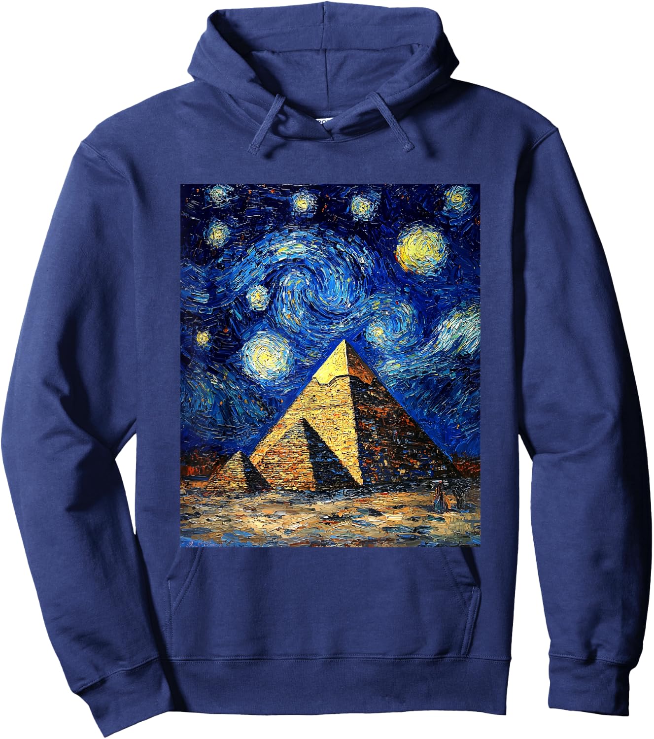 Pyramid Egyptian Egypt - Van Gogh Style - Starry Night Hoodie - Hoodie | Navy