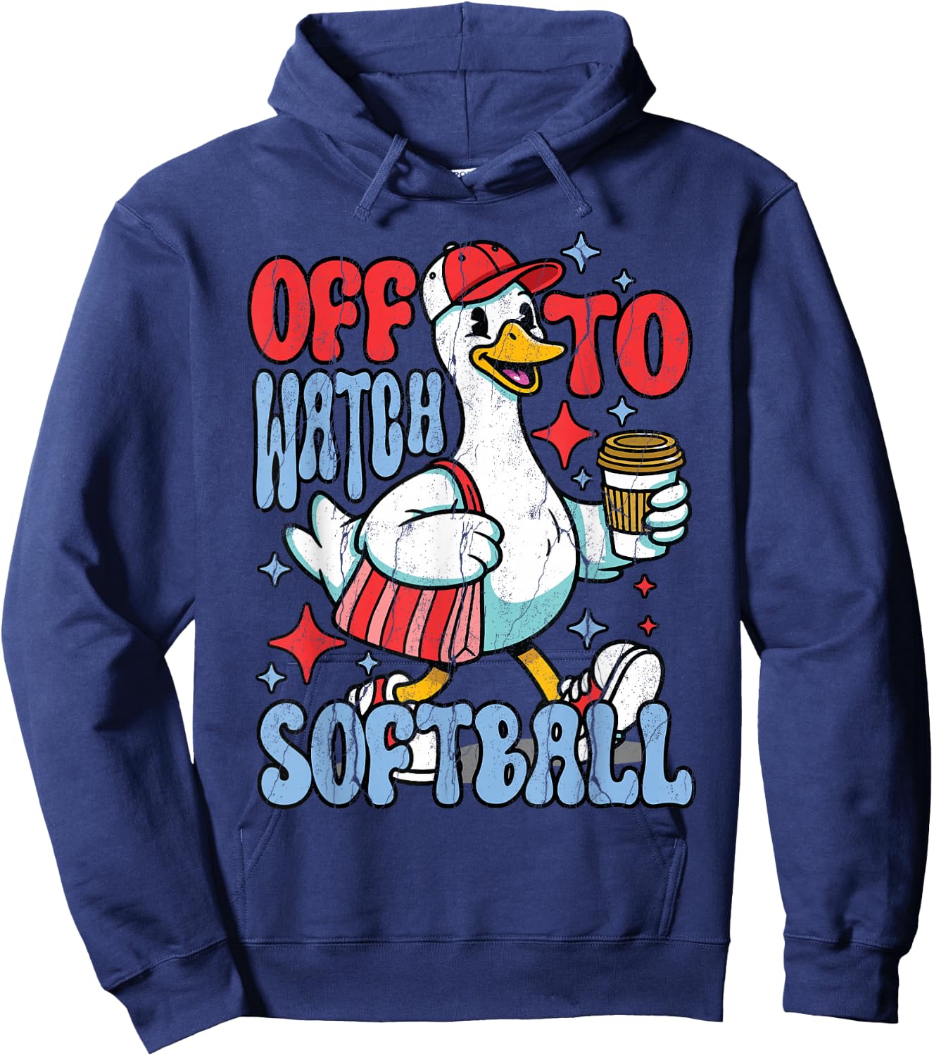Funny Player Goose Off to Watch Softball Lover Game Day Boys Hoodie - Hoodie | Navy