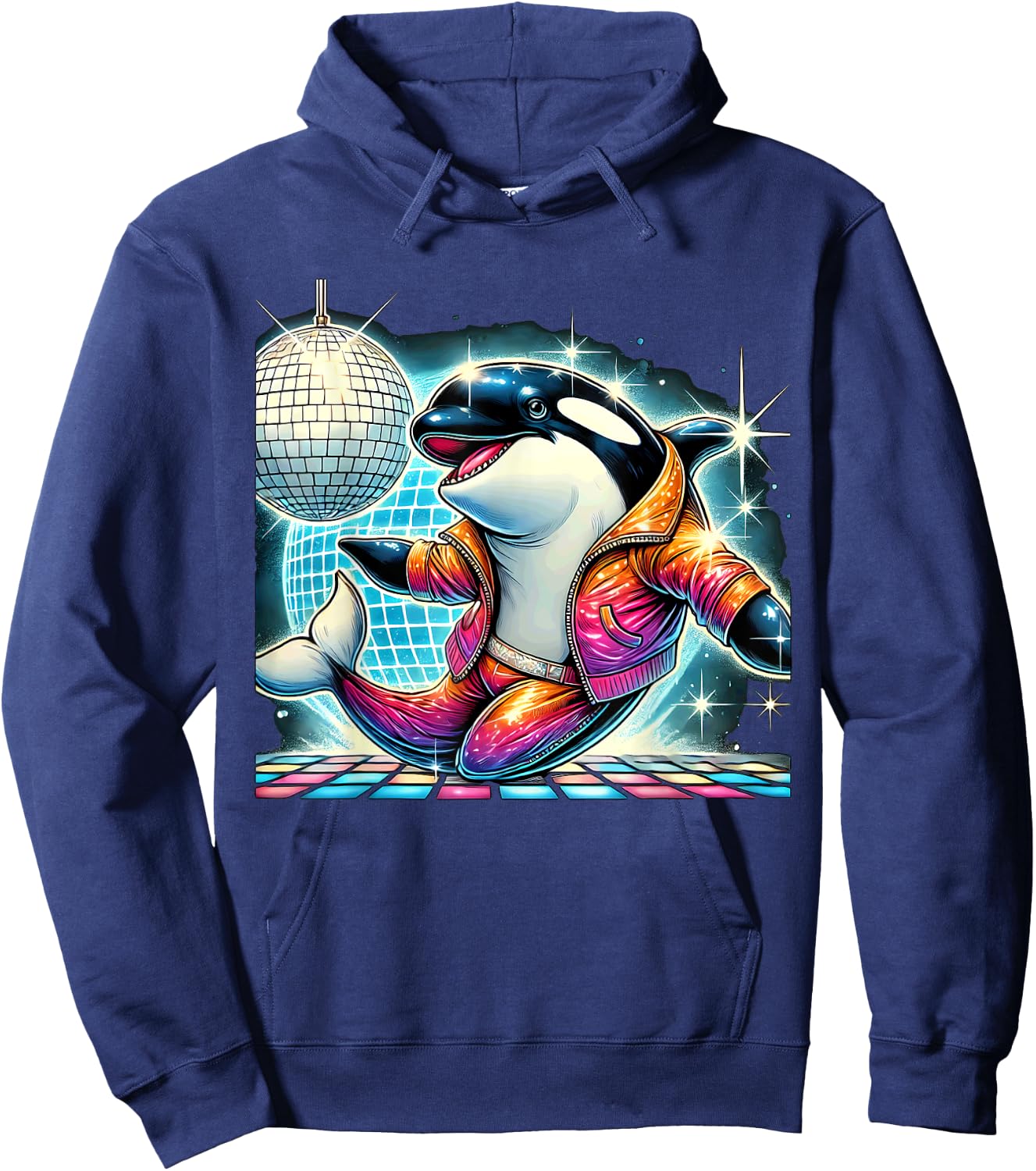 Aesthetic Orca Disco Hoodie - Hoodie | Navy