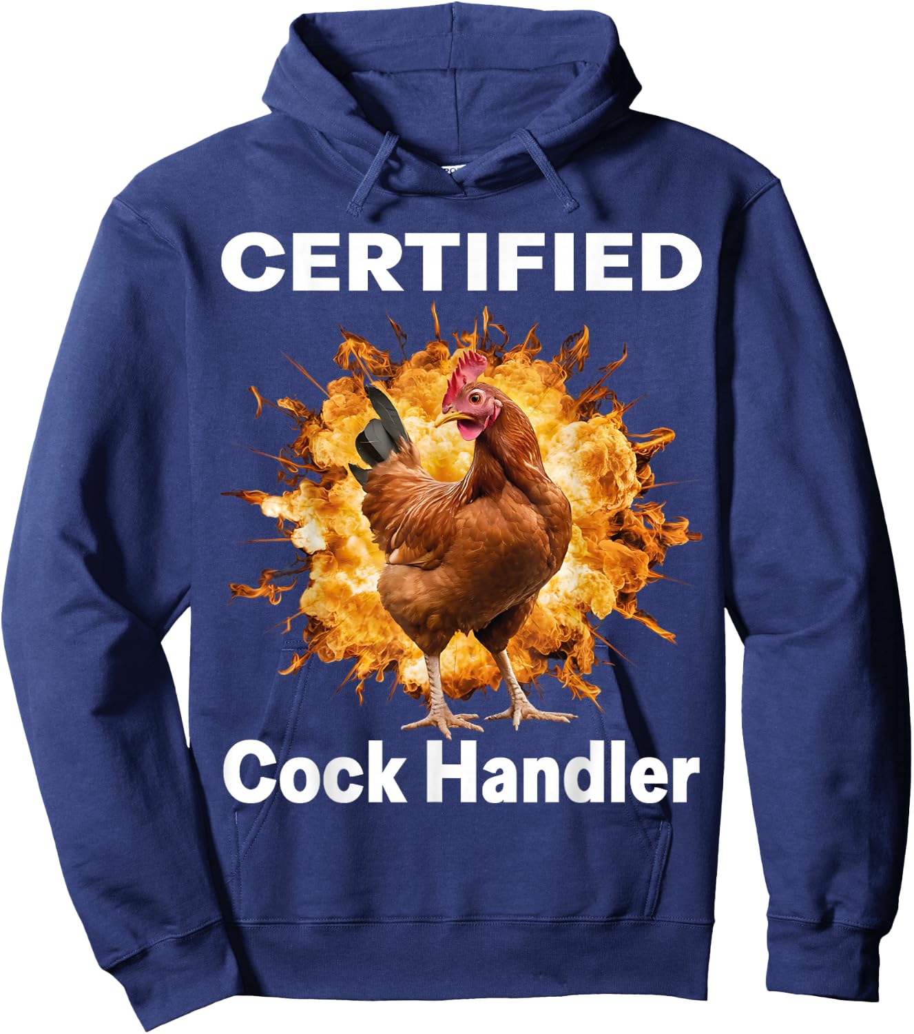 Funny Sayings For Adult Certified cock handler Meme Dank Hoodie - Hoodie | Navy