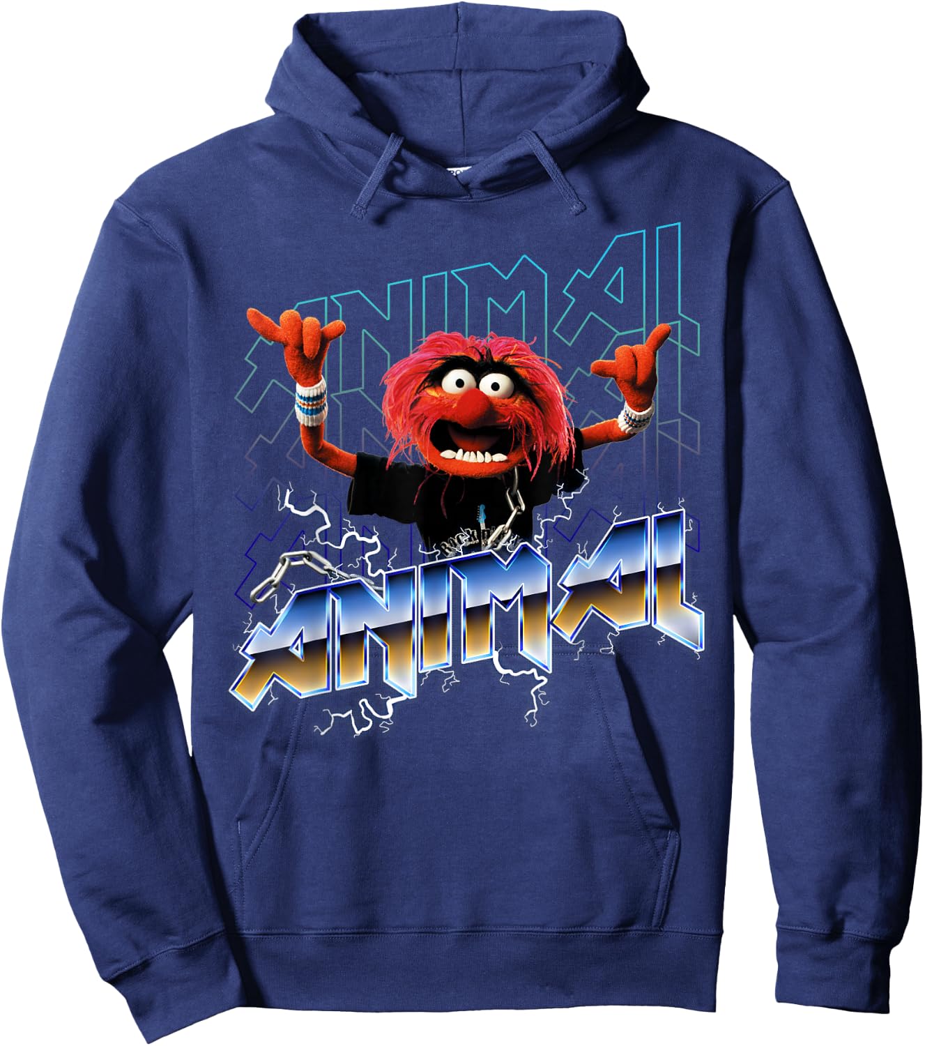 Disney The Muppets Animal Vintage Rock Metal Poster Hoodie - Hoodie | Navy