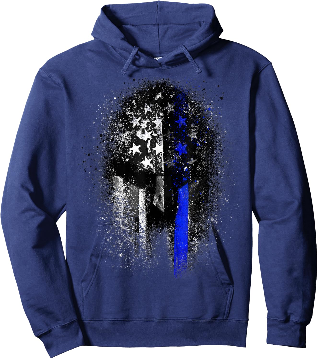 Epic Patriotic Spartan Flag Police Support Thin Blue Line Hoodie - Hoodie | Navy