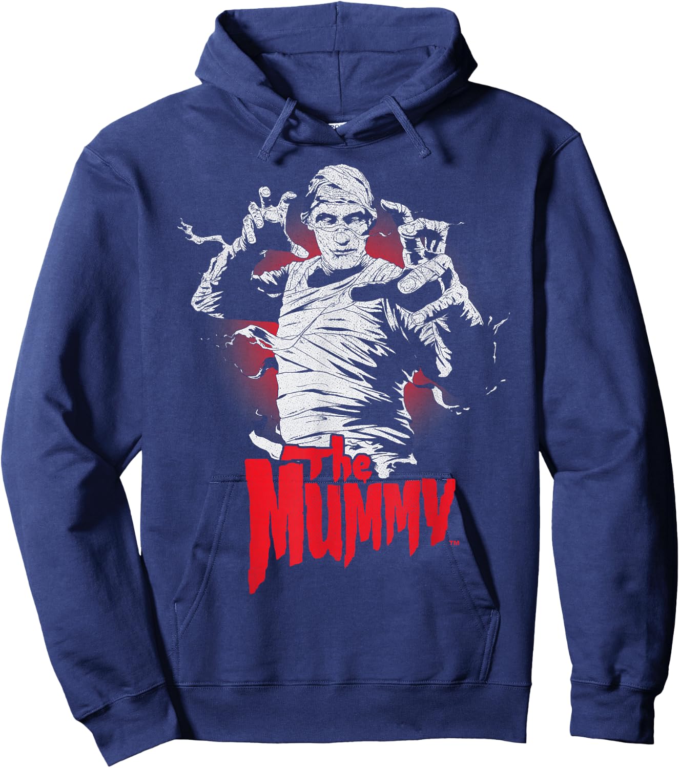 Universal Monsters Distressed The Mummy Portrait Logo Hoodie - Hoodie | Navy