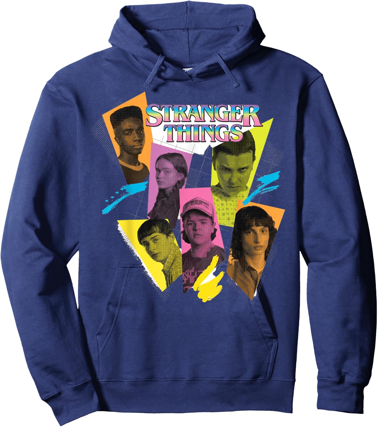 Stranger Things 4 Lucas Max Dustin Eleven Mike , black Hoodie - Hoodie | Navy