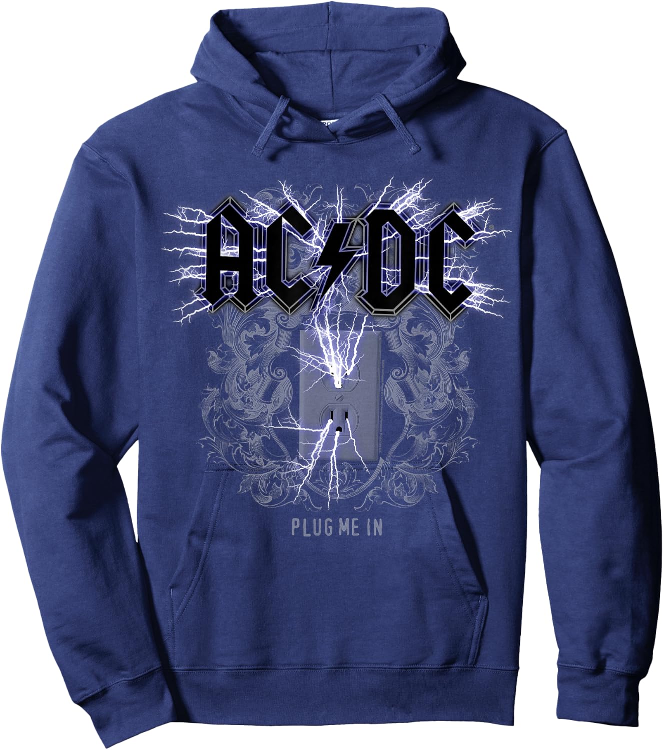 Officiel AC/DC Plug Me in Artwork ACDC Rock Hoodie - Hoodie | Navy