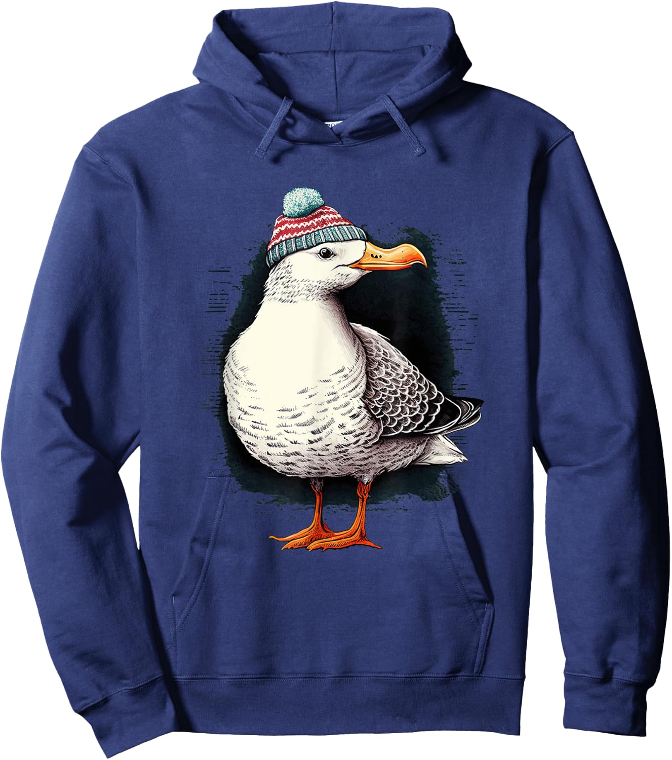 women men apparel: Funny animals design seagull Hoodie - Hoodie | Navy