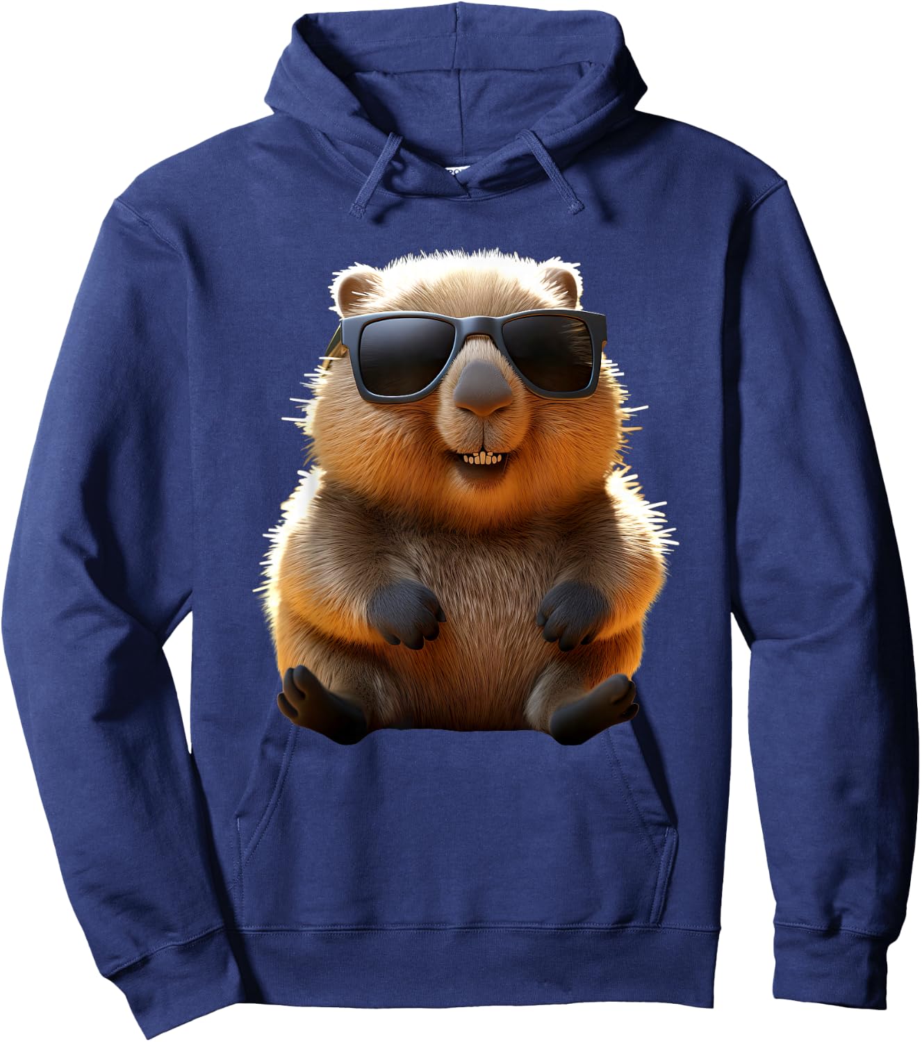 Wombat with Sunglasses Australia Marsupial Cute Wombat , black Hoodie - Hoodie | Navy