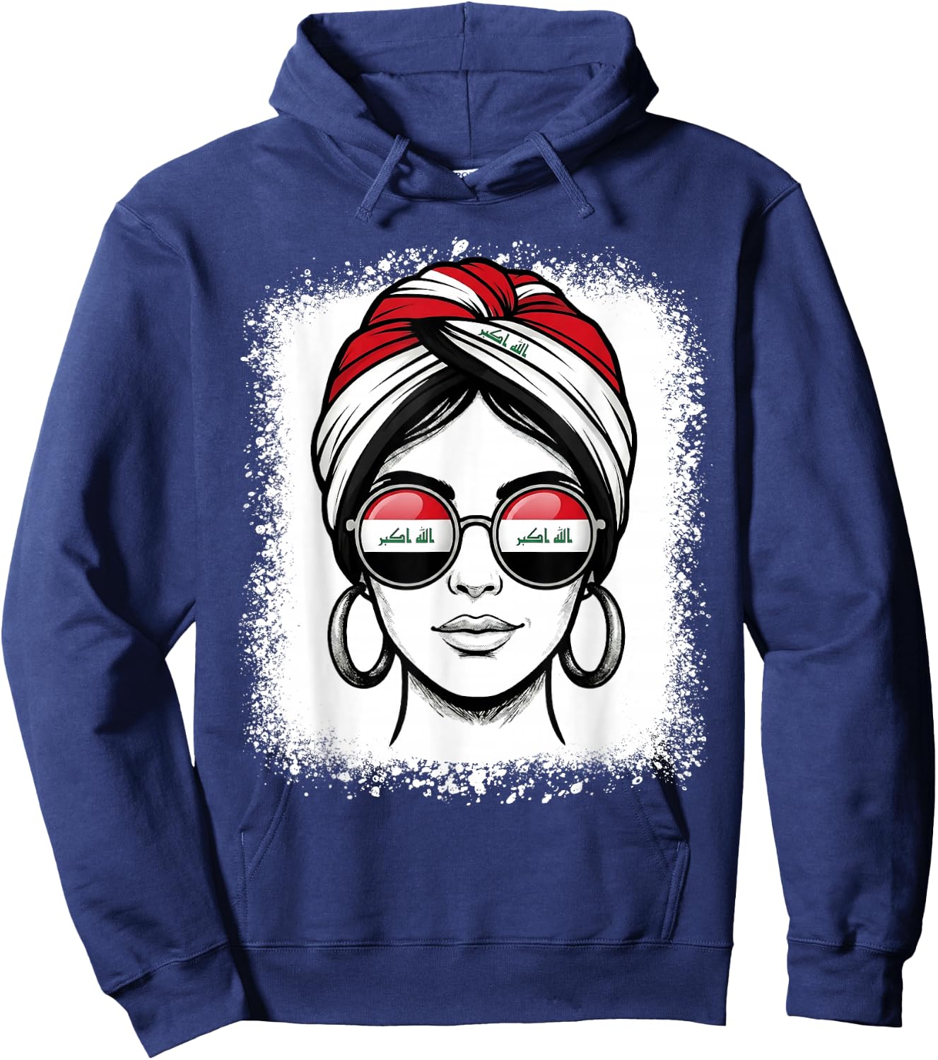 Iraq Flag Turban Woman National Pride Travel Hoodie - Hoodie | Navy