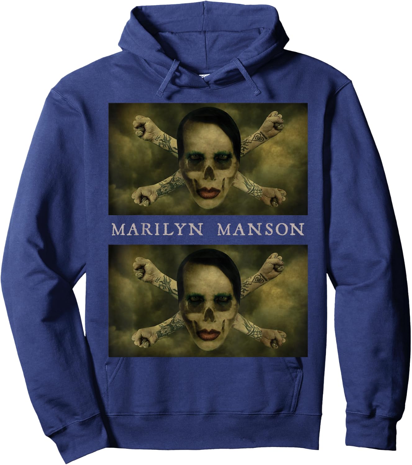 Marilyn Manson – Crossbones , Black, S Hoodie - Hoodie | Navy