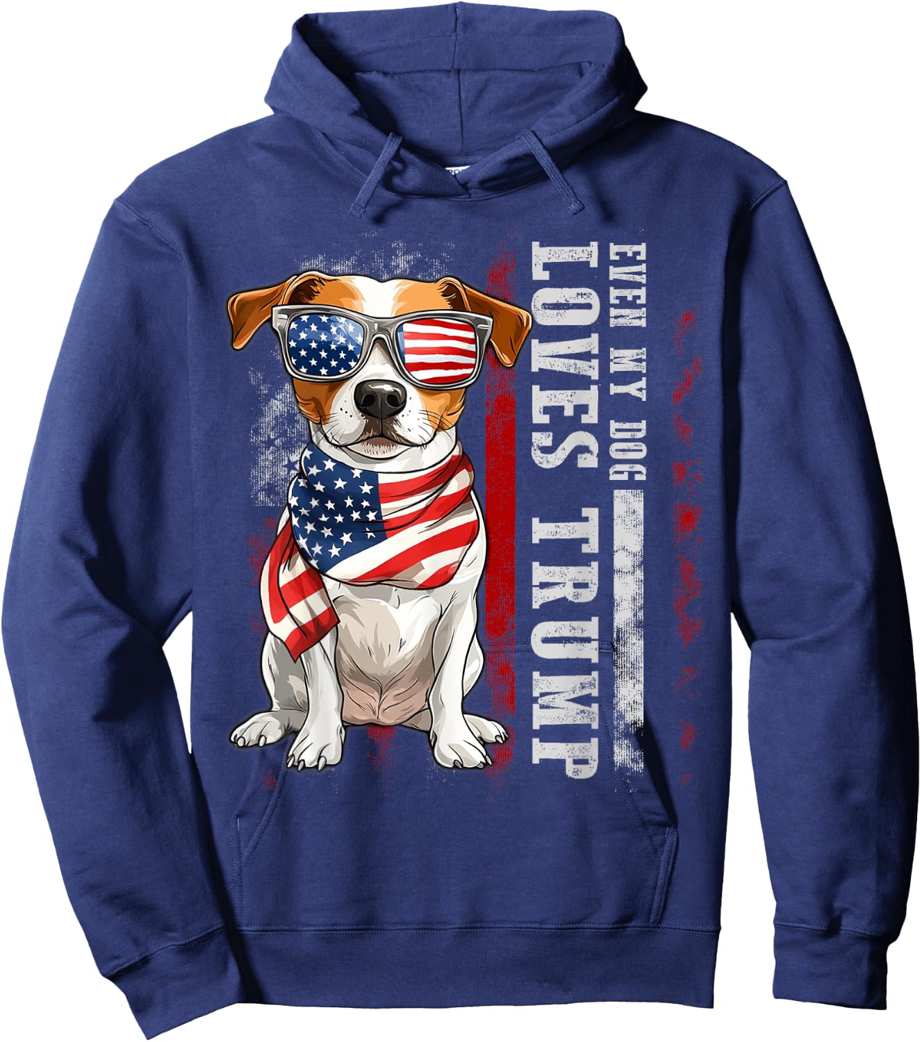 Jack Russell Terrier Even My Dog Loves Trump Funny Men Women Kids Hoodie - Hoodie | Navy
