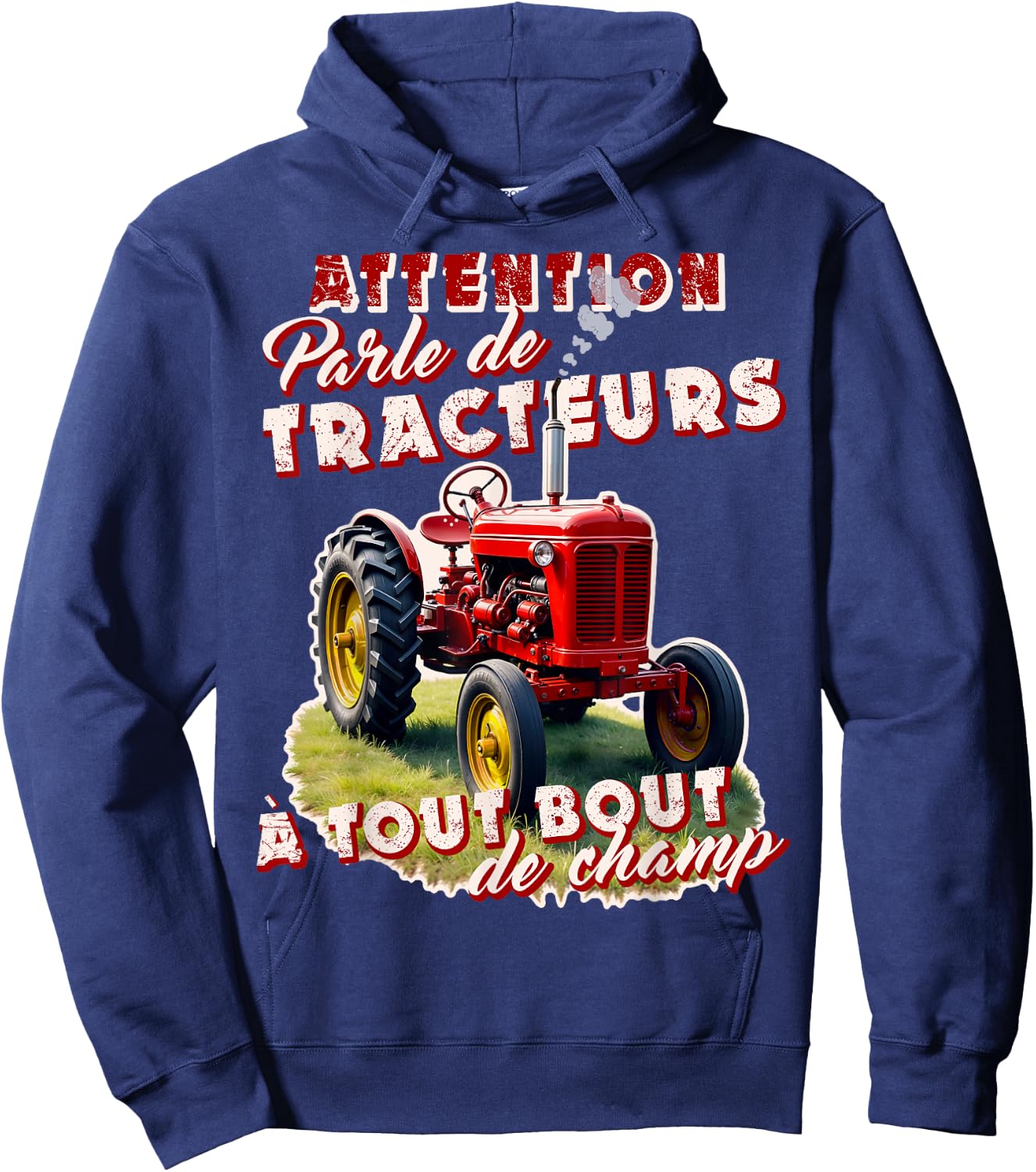 Tractor Farmer Gift Tractor Old Humorous , Black, S Hoodie - Hoodie | Navy