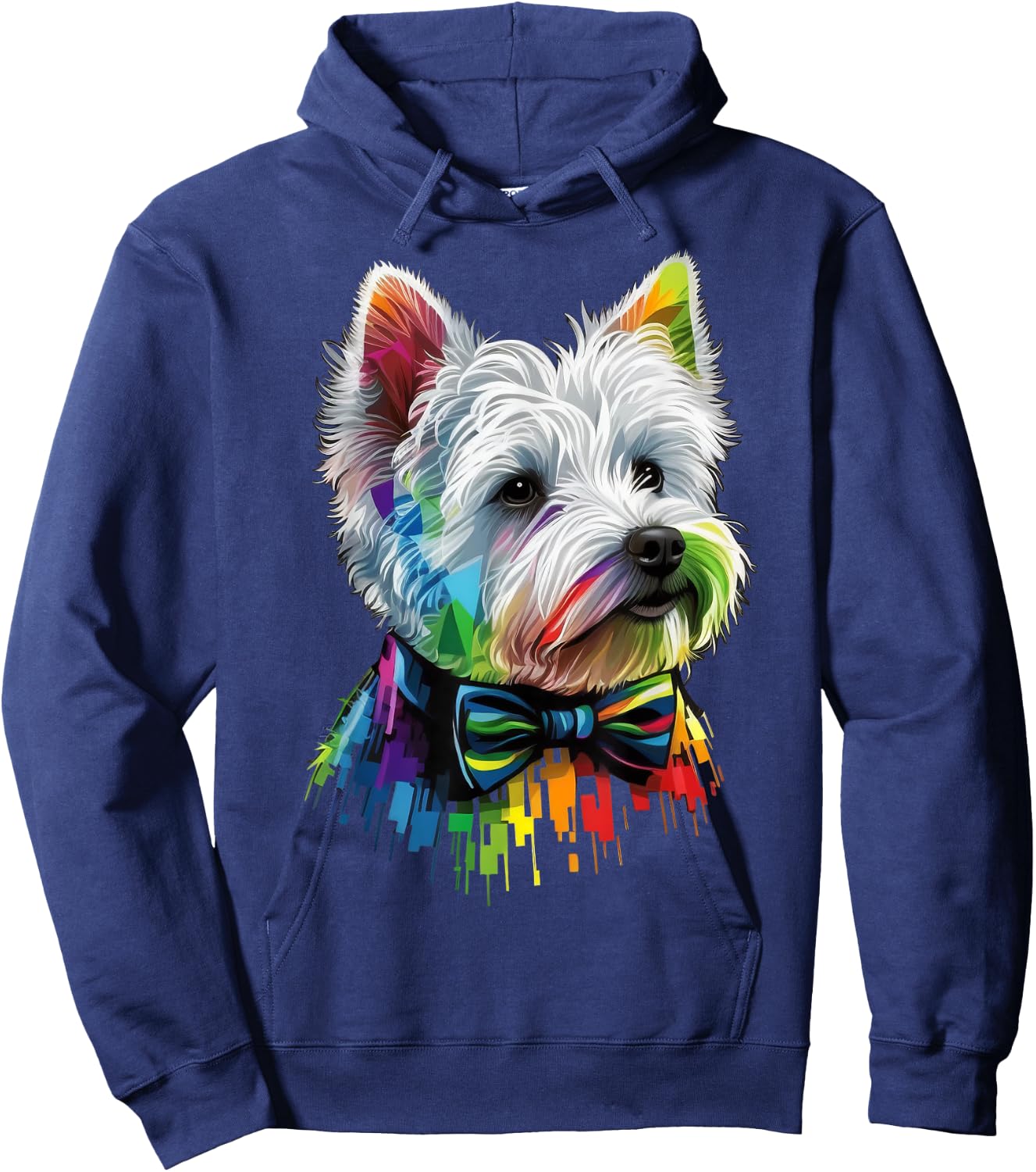 Westie Gay Pride Dog LGBT Rainbow Flag on Westie LGBTQ Men Women Kids Hoodie - Hoodie | Navy