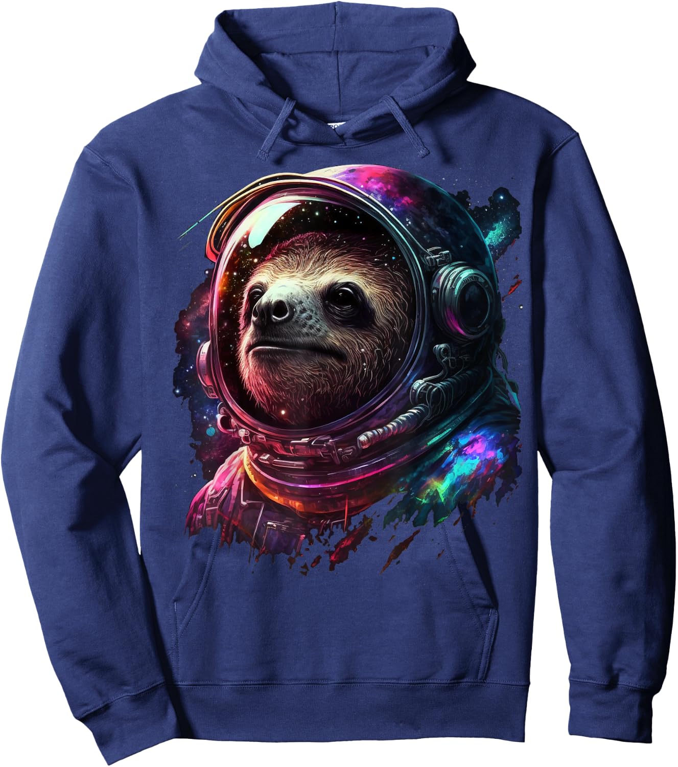 Sloth Astronaut in Space Suit Colorful Cosmos Explorer Hoodie - Hoodie | Navy