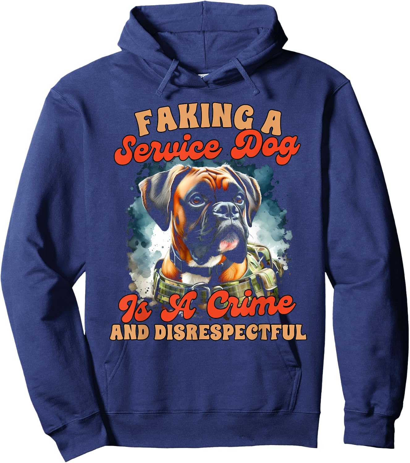 Service Dog Training Boxer Faking A Service Dog Is A Crime Women Hoodie - Hoodie | Navy