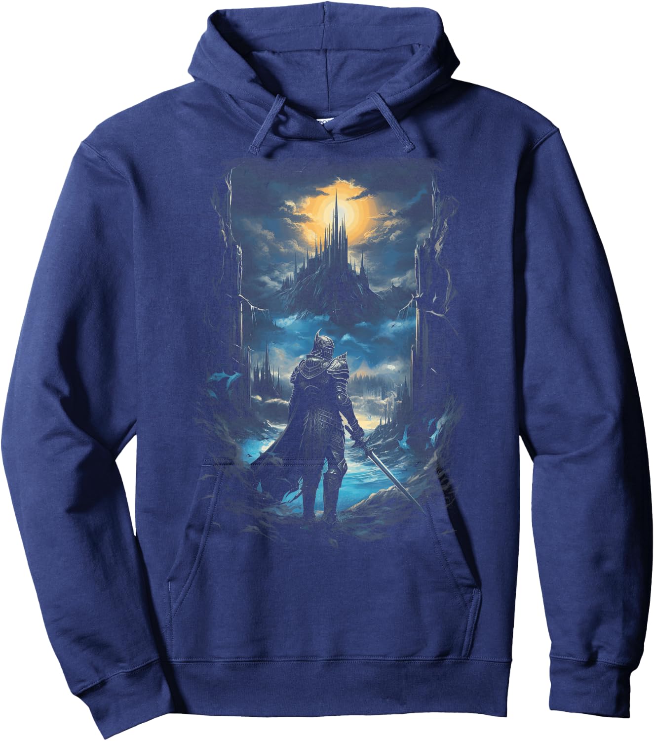 Medivival Knight Dark Dragon Epic Sorcery Gothic Fantasy Castle Magic Fairytale Mythical - -Adults, -Kids - Black - Small - - Short Sleeve - Machine Wash Hoodie - Hoodie | Navy