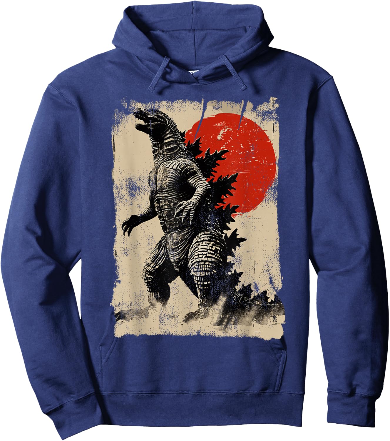 Retro Vintage Japanese Art Legendary Rare Kaiju , black Hoodie - Hoodie | Navy