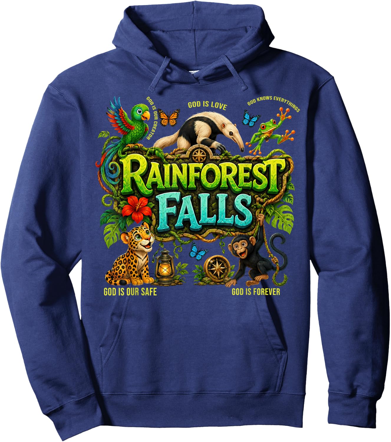 Rainforest Falls VBS 2026 Bible Christian Men Women Kids Hoodie - Hoodie | Navy